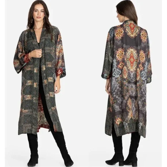 🆕 Johnny Was Davina Clementine Reversible Silk Kimono - Picture 2 of 9